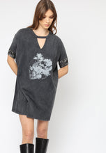 Load image into Gallery viewer, Religion  Heart Dress Washed Black