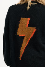 Load image into Gallery viewer, SUGARHILL. Yvette Cardigan Black Lightning Flash  Front &amp; Back Images