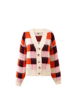 Load image into Gallery viewer, FRNCH Cardigan Viola Pink Cardigan Check Design