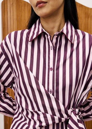 FRNCH Dress Audry Pink Stripes