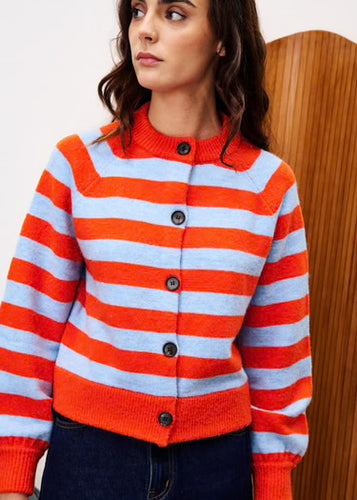 FRNCH. Cardigan Moran Orange Stripe