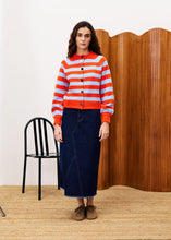 Load image into Gallery viewer, FRNCH. Cardigan Moran Orange Stripe