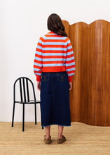 Load image into Gallery viewer, FRNCH. Cardigan Moran Orange Stripe