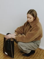 Load image into Gallery viewer, MOLLIOLLI GeGe Aviator Cropped Faux Fur Jacket Tobacco Brown