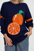 Load image into Gallery viewer, SUGARHILL Leona Jumper Navy,Orange Squeeze