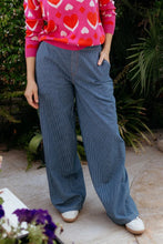 Load image into Gallery viewer, SUGARHILL Fifi Wide Leg Trouser Blue Stripe Denim