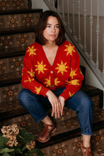 Load image into Gallery viewer, SUGARHILL Angelica V Kneck Cardigan Rusty Red Canyon Sunshine