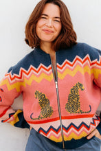 Load image into Gallery viewer, SUGARHILL Solana Knitted Bomber Multi,Leopard and Palms