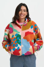 Load image into Gallery viewer, SUGARHILL Hartley Zip Up Fleece Off White Multi Abstract  Floral