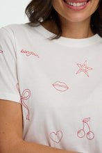 Load image into Gallery viewer, SUGARHILL Maggie T Shirt Off White,Chic Embroidery