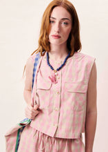 Load image into Gallery viewer, FRNCH Aurora Vest  Pink/Beige Check