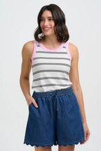 Load image into Gallery viewer, SUGAR HILL Shelly Scallop Shorts Deep Blue Denim
