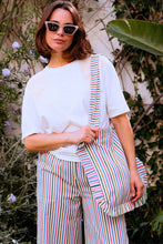 Load image into Gallery viewer, SUGAR HILL Monica Frill Tote Multi Colour Stripe