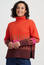Load image into Gallery viewer, SUGAR HILL Serita Roll Neck Jumper Orange Section Stripes