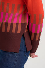 Load image into Gallery viewer, SUGAR HILL Serita Roll Neck Jumper Orange Section Stripes