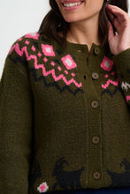 Load image into Gallery viewer, SUGAR HILL Olana Cardigan Olive Goat Meadow Fairisle