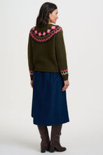 Load image into Gallery viewer, SUGAR HILL Olana Cardigan Olive Goat Meadow Fairisle