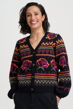 Load image into Gallery viewer, SUGAR HILL Adrian Cardigan Black Wild Roses