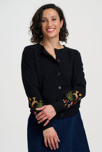 Load image into Gallery viewer, SUGAR HILL Kamila Cardigan Black Woodland Embroidery