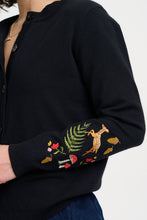 Load image into Gallery viewer, SUGAR HILL Kamila Cardigan Black Woodland Embroidery