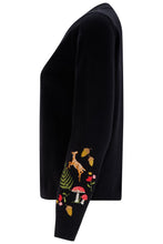Load image into Gallery viewer, SUGAR HILL Kamila Cardigan Black Woodland Embroidery