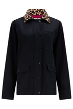 Load image into Gallery viewer, SUGAR HILL Raye Barn Jacket Black/Leopard Collar