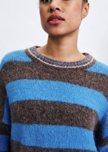 Load image into Gallery viewer, FRNCH Kalamata Sweater Scarf Set  Brown Ice Stripe