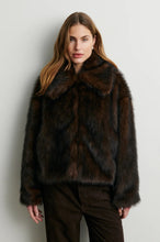 Load image into Gallery viewer, SECOND FEMALE Plaza Faux Fur Jacket Chocolate