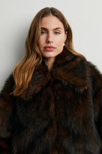 Load image into Gallery viewer, SECOND FEMALE Plaza Faux Fur Jacket Chocolate