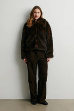 Load image into Gallery viewer, SECOND FEMALE Plaza Faux Fur Jacket Chocolate