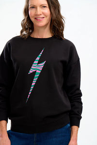 Sugar Hill Noah Sweatshirt. Black/Wild Lightning