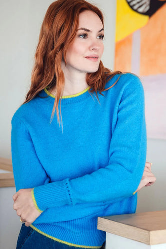 SUGARHILL Helena Jumper Electric Blue,Contrast Tipping