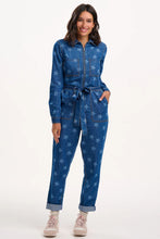 Load image into Gallery viewer, SUGARHILL. Anwen Boilersuit Mid Blue Denim Bleached Stars