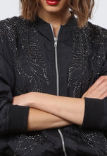 Load image into Gallery viewer, Antares Jacket Black Gold Beading on Front and Back