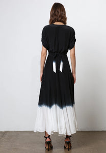 Solstice Maxi Dress  Dip Dye Black/White