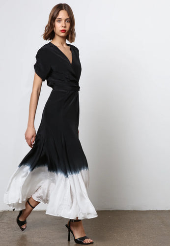 Solstice Maxi Dress  Dip Dye Black/White