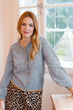 Load image into Gallery viewer, SUGAR HILL Glinda Cardigan Grey Marl Gold Heart Buttons