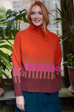 Load image into Gallery viewer, SUGAR HILL Serita Roll Neck Jumper Orange Section Stripes