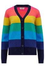 Load image into Gallery viewer, Sugar Hill. Izzy Cardigan  Multi Rainbow Stripes