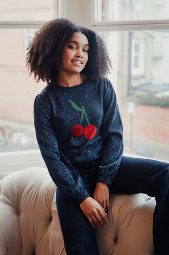 Sugar Hill. Tiff Jumper Navy Cherry Good