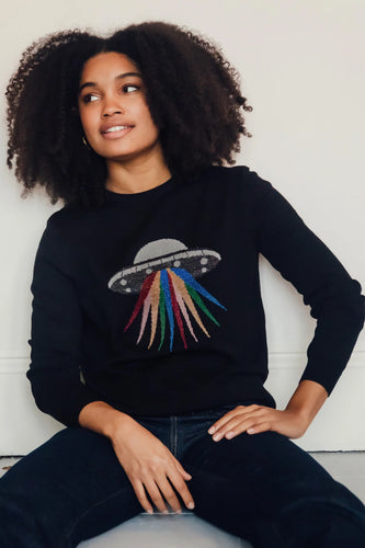 SugarHill  Astrid Jumper Black Rainbow UFO