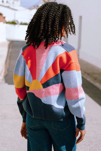 SugarHill. Solana  Knitted  Bomber Multi Sunrays