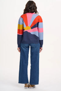 SugarHill. Solana  Knitted  Bomber Multi Sunrays