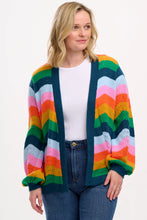Load image into Gallery viewer, SugarHill. Bella Cardigan Multi Rainbow Waves