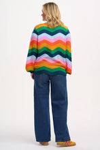 Load image into Gallery viewer, SugarHill. Bella Cardigan Multi Rainbow Waves