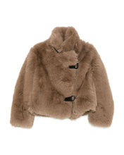 Load image into Gallery viewer, MOLLIOLLI  Roy Toggle Faux Fur Jacket  Tobacco Brown