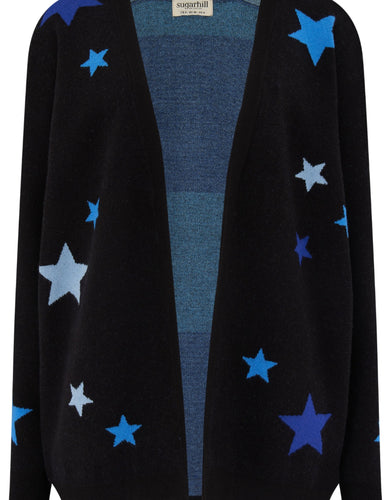 Leanne Cardigan Black Twilight Stars