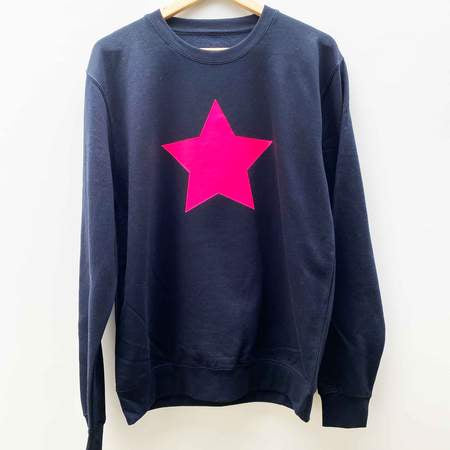 Star Classic Sweatshirt Navy/Pink.