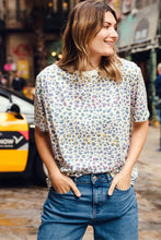 Load image into Gallery viewer, Sugar Hill  Kinsley  Relaxed T Shirt Off White/Multi Leopard Spots